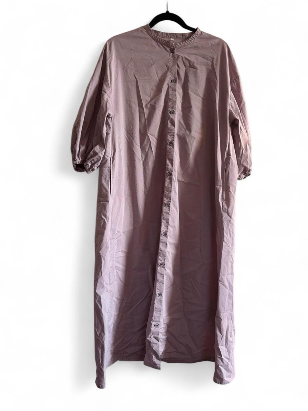Relaxed Lavender Cotton Shirt Dress Size M